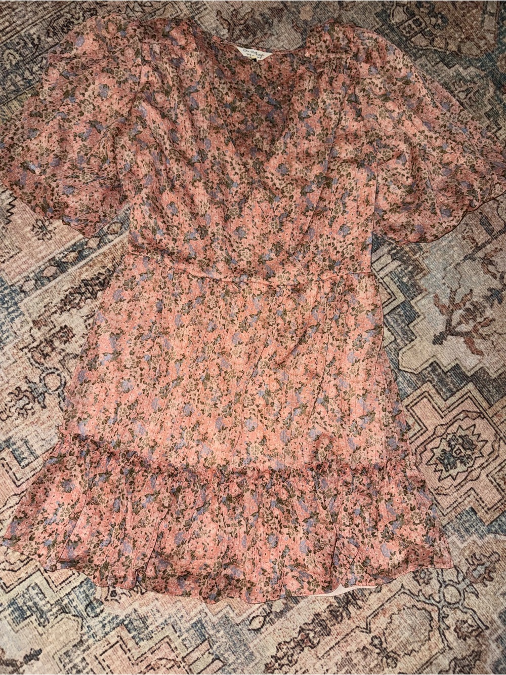Miss Selfridge Pink Floral Print V-Neck Top